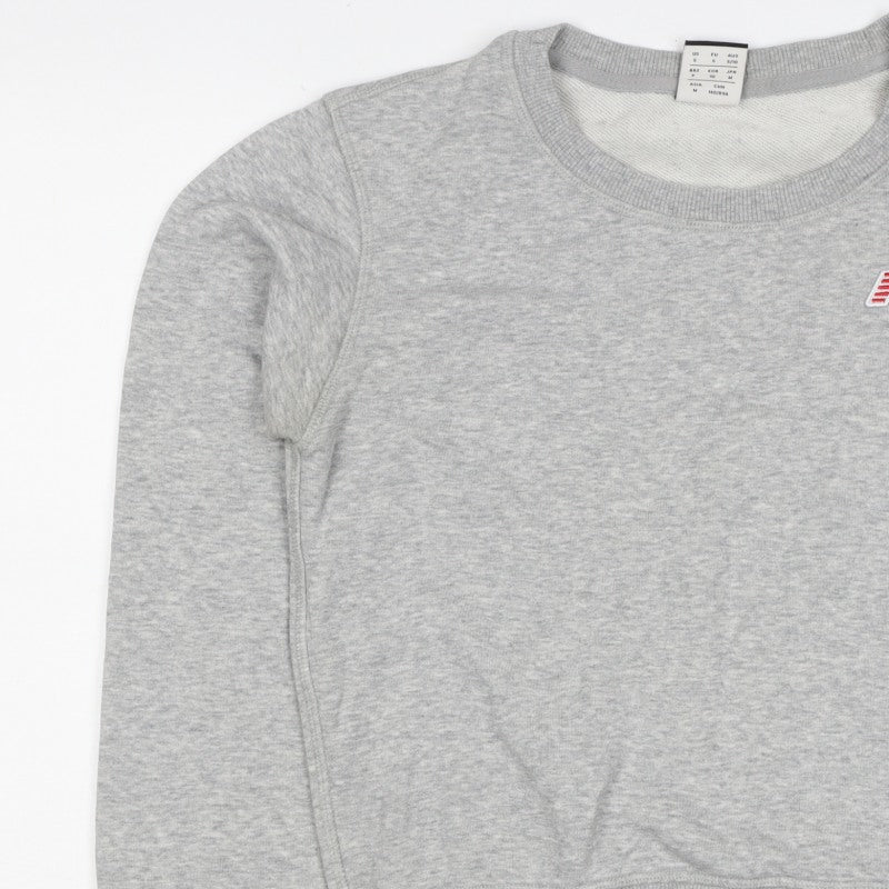 New Balance Women’s Grey S Logo Crew Neck Pullover Sweatshirt