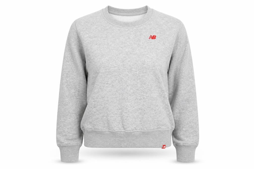 New Balance Women’s Grey S Logo Crew Neck Pullover Sweatshirt