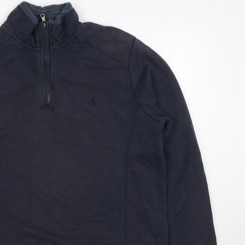 Joules Men’s Blue M 1/4 Zip High Neck Pullover Sweatshirt Logo