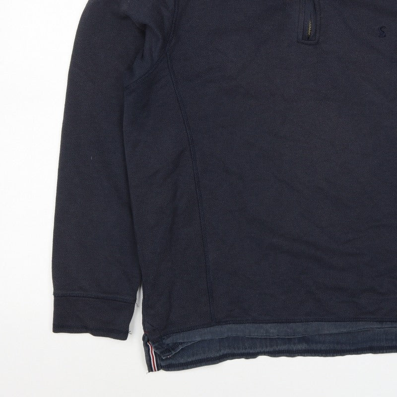 Joules Men’s Blue M 1/4 Zip High Neck Pullover Sweatshirt Logo