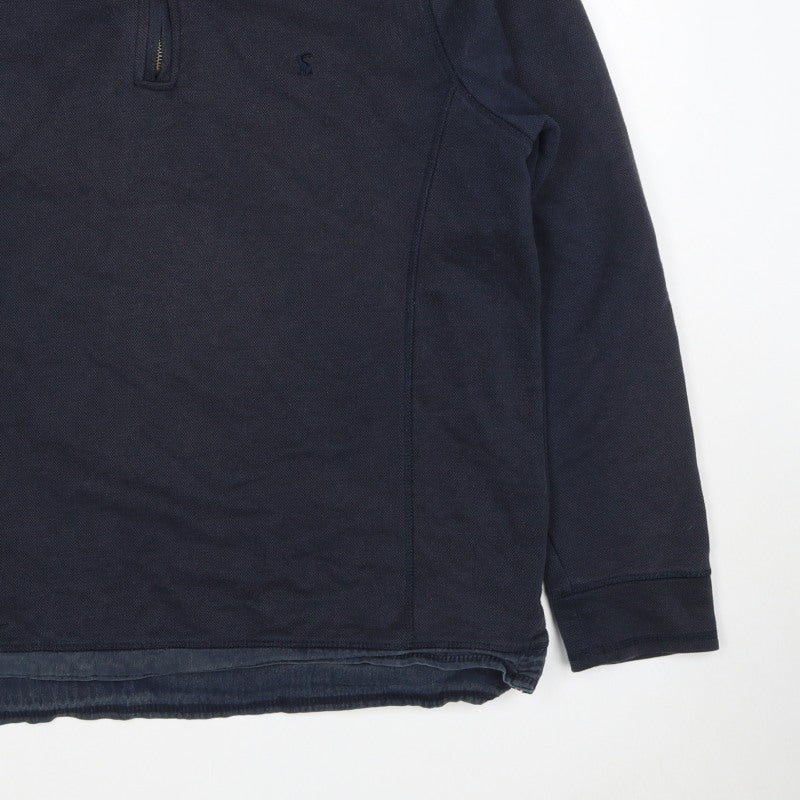 Joules Men’s Blue M 1/4 Zip High Neck Pullover Sweatshirt Logo