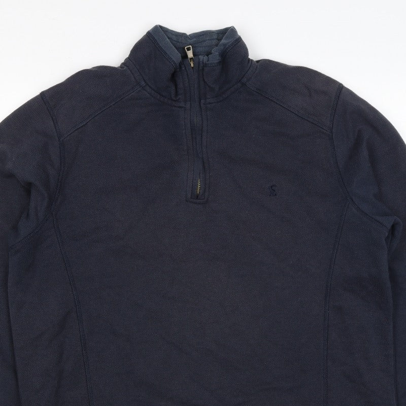 Joules Men’s Blue M 1/4 Zip High Neck Pullover Sweatshirt Logo