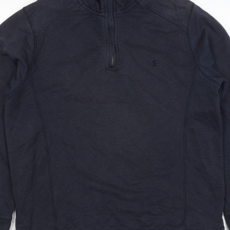Joules Men’s Blue M 1/4 Zip High Neck Pullover Sweatshirt Logo