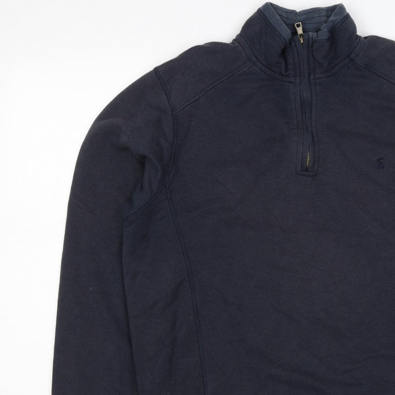 Joules Men’s Blue M 1/4 Zip High Neck Pullover Sweatshirt Logo