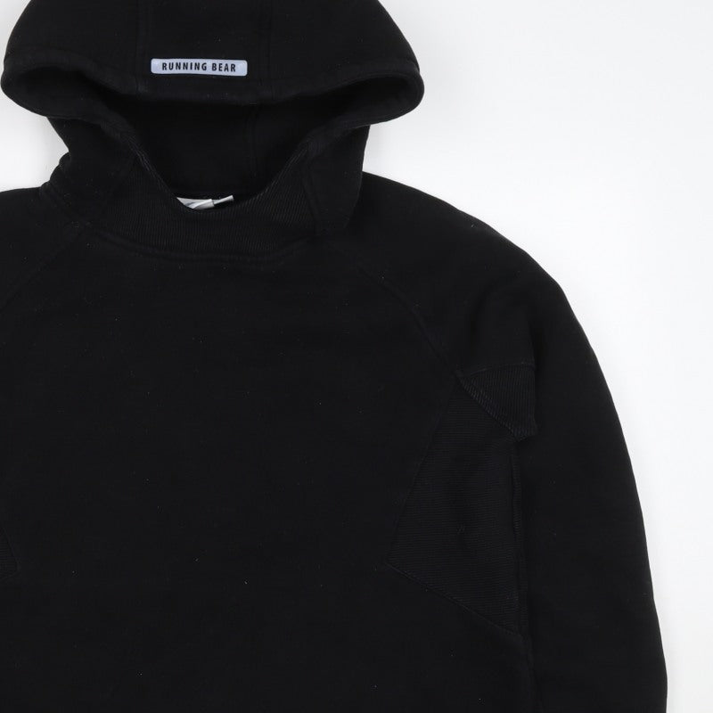Running Bear Men’s Black M Pullover Logo Hoodie Hooded Pockets