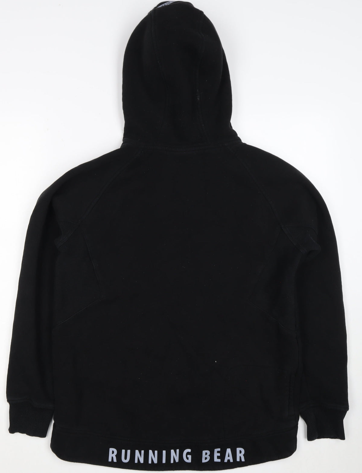 Running Bear Men’s Black M Pullover Logo Hoodie Hooded Pockets