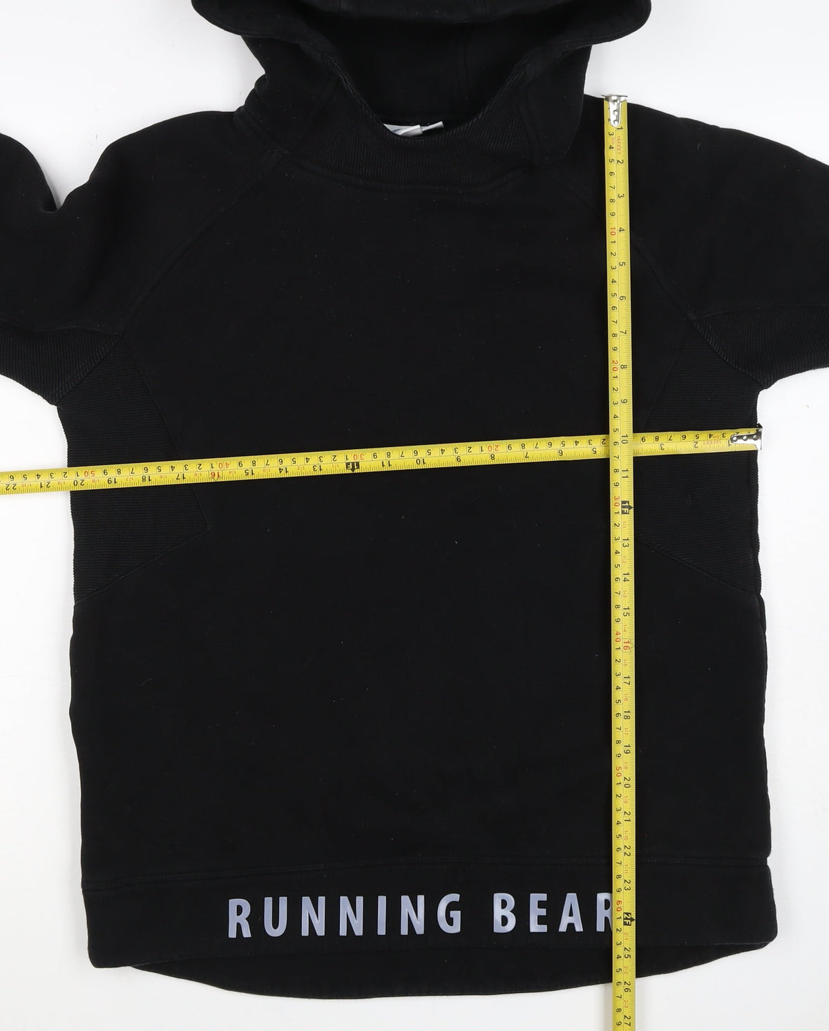 Running Bear Men’s Black M Pullover Logo Hoodie Hooded Pockets