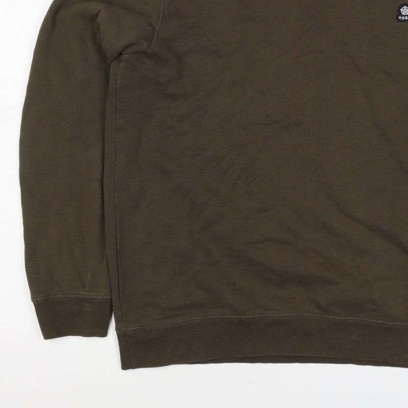 TOG24 Men’s Brown Logo Crew Neck Sweatshirt Size L Cotton Pullover