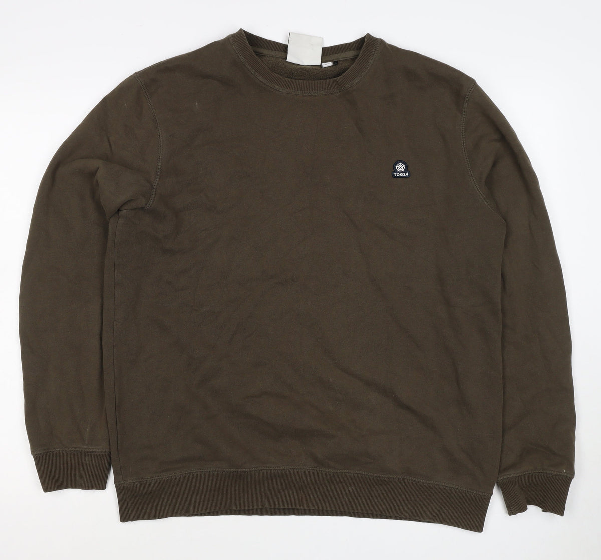 TOG24 Men’s Brown Logo Crew Neck Sweatshirt Size L Cotton Pullover