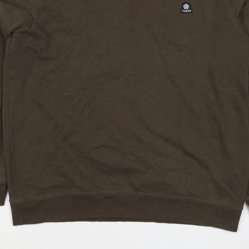 TOG24 Men’s Brown Logo Crew Neck Sweatshirt Size L Cotton Pullover