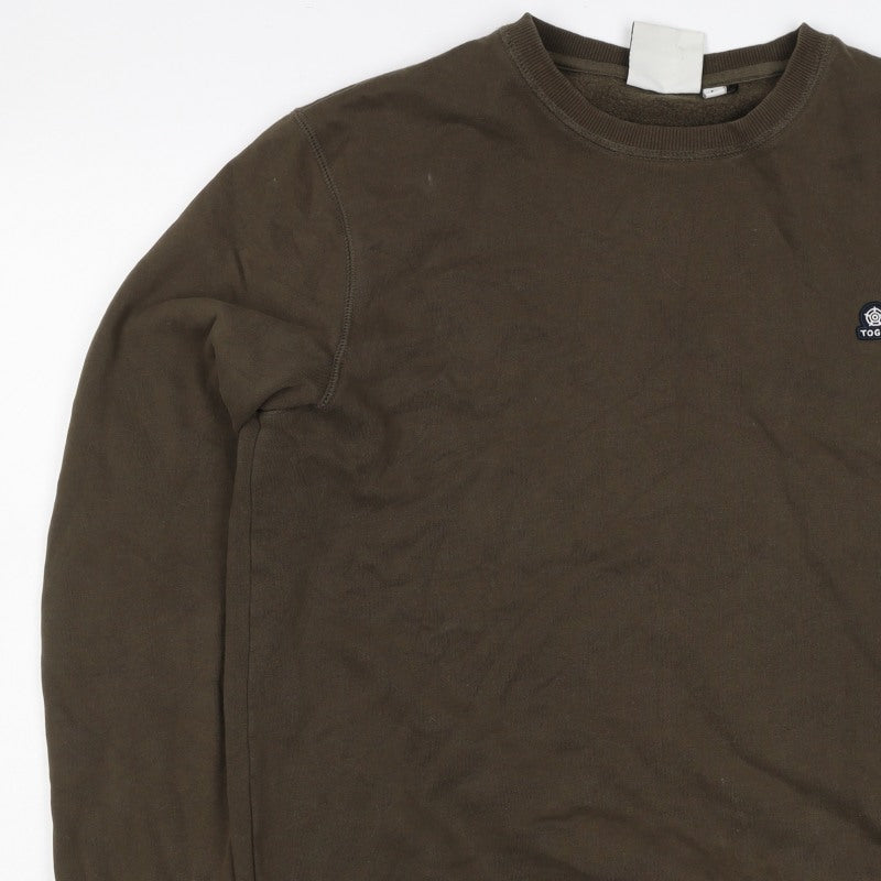 TOG24 Men’s Brown Logo Crew Neck Sweatshirt Size L Cotton Pullover