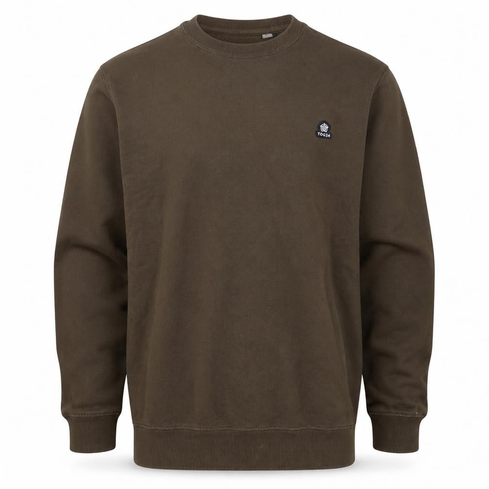 TOG24 Men’s Brown Logo Crew Neck Sweatshirt Size L Cotton Pullover