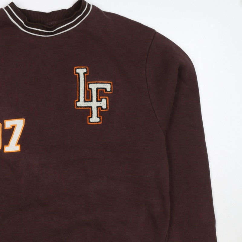 River Island Men’s Brown M College 97 Logo Crew Neck Sweatshirt