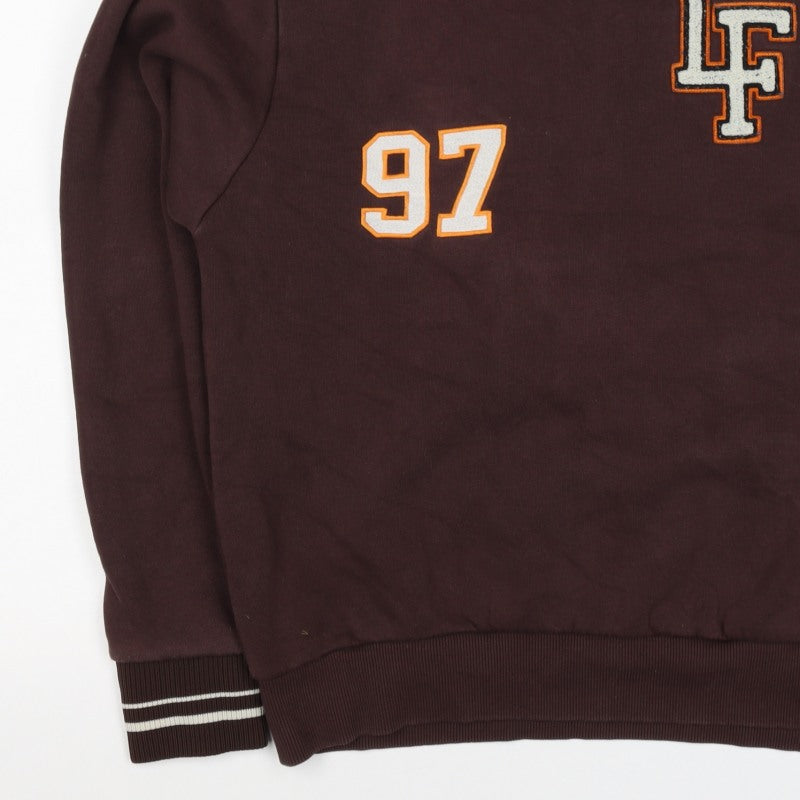 River Island Men’s Brown M College 97 Logo Crew Neck Sweatshirt
