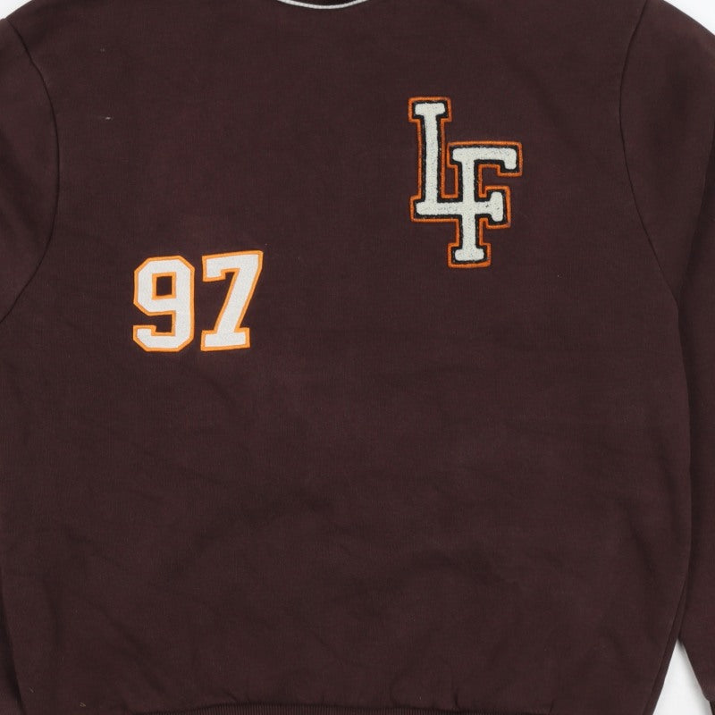 River Island Men’s Brown M College 97 Logo Crew Neck Sweatshirt