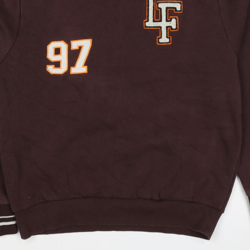 River Island Men’s Brown M College 97 Logo Crew Neck Sweatshirt