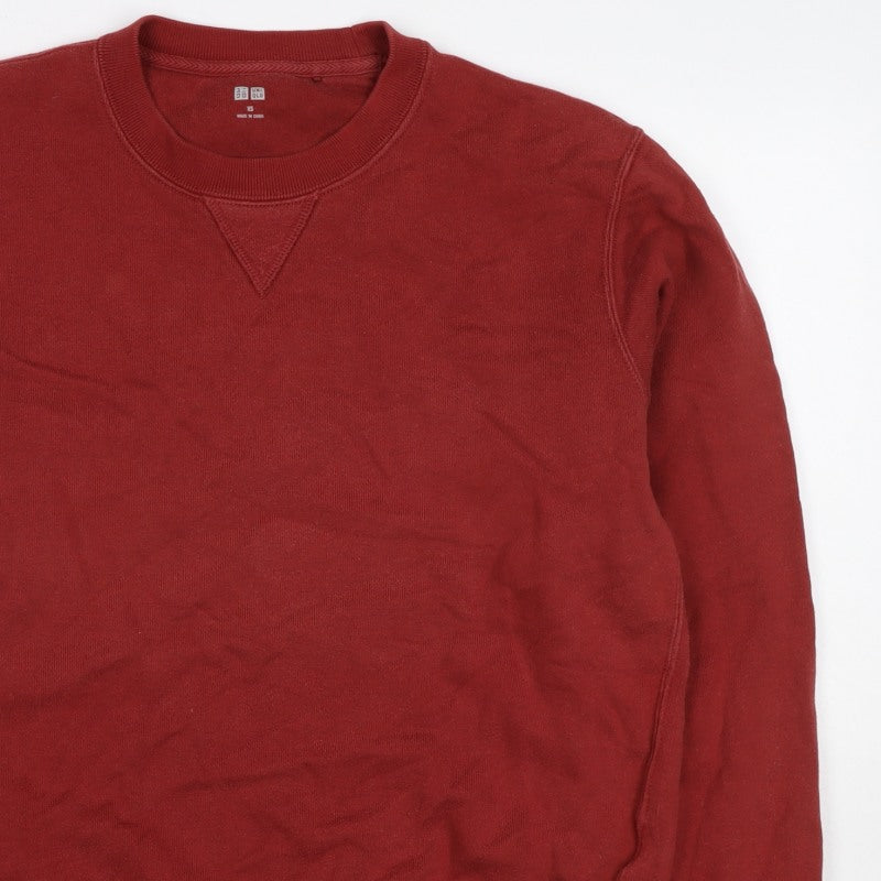 Uniqlo Men’s Red XS Crew Neck Cotton Pullover Sweatshirt