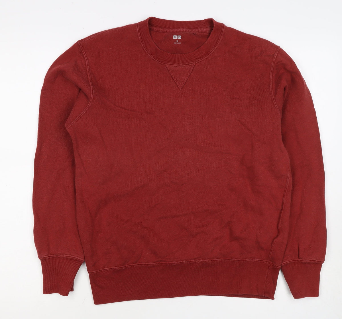 Uniqlo Men’s Red XS Crew Neck Cotton Pullover Sweatshirt
