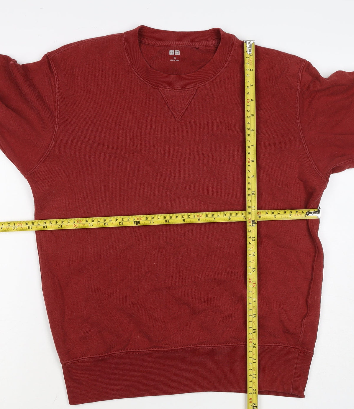 Uniqlo Men’s Red XS Crew Neck Cotton Pullover Sweatshirt