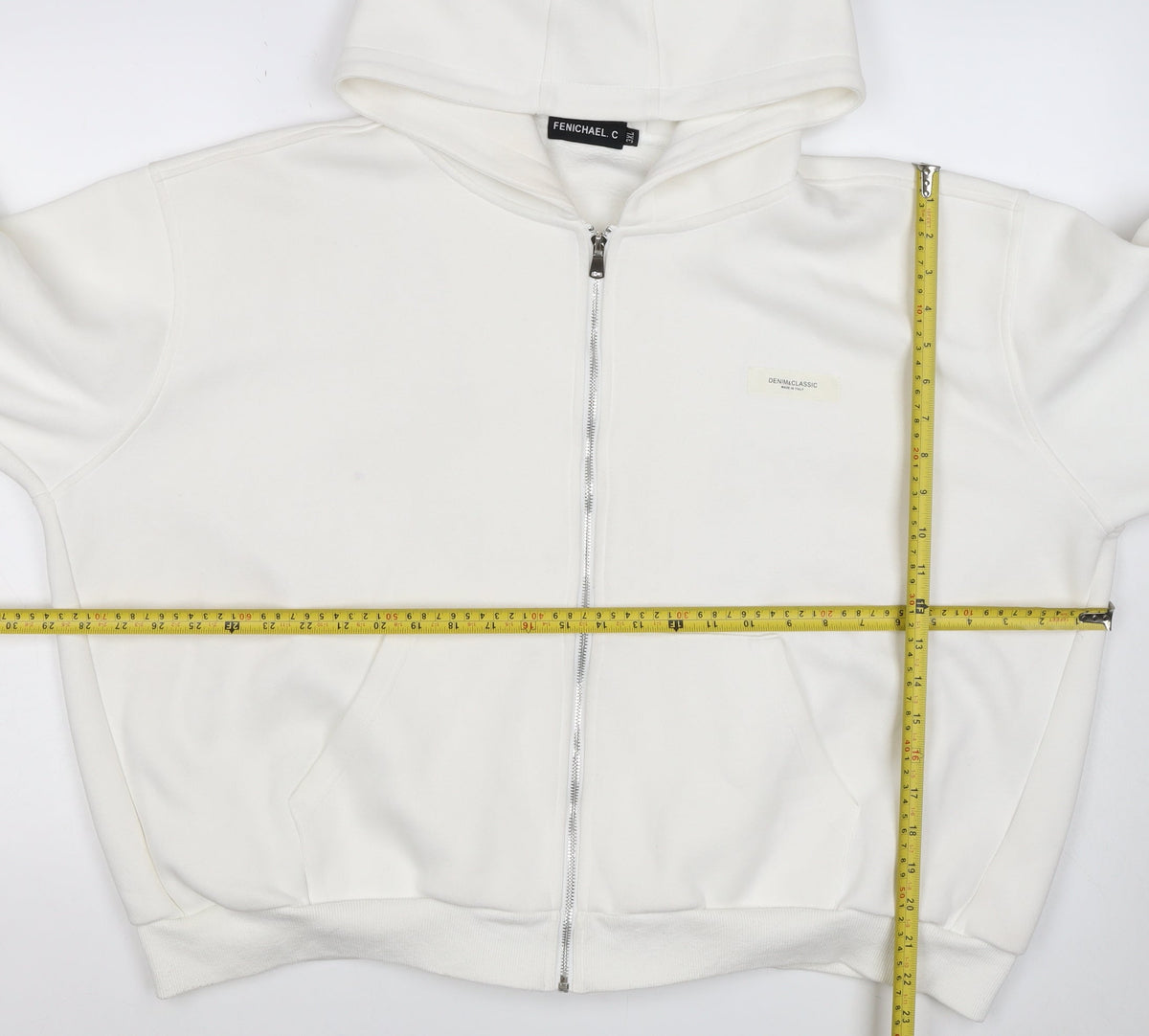FENICHAEL.C Women’s White 2XL Full Zip Bunny Ear Quote Hoodie