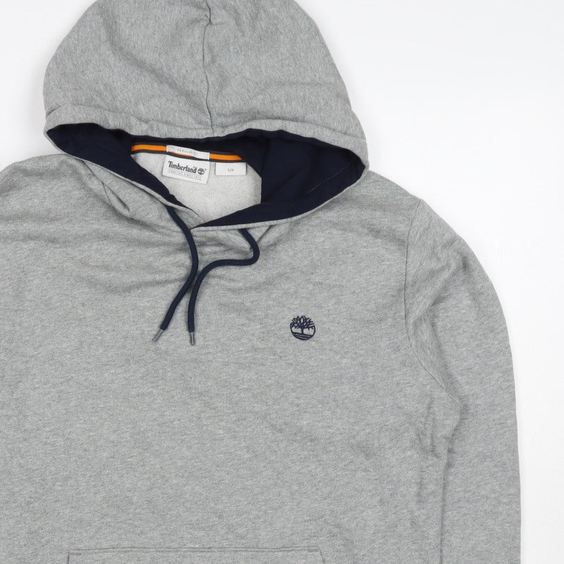 Timberland Men's Grey Small Pullover Logo Hoodie Regular Fit