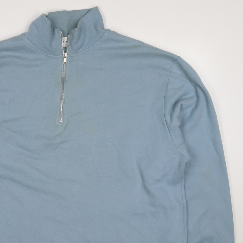 Topman Men’s Blue L Quarter Zip High Neck Sweatshirt