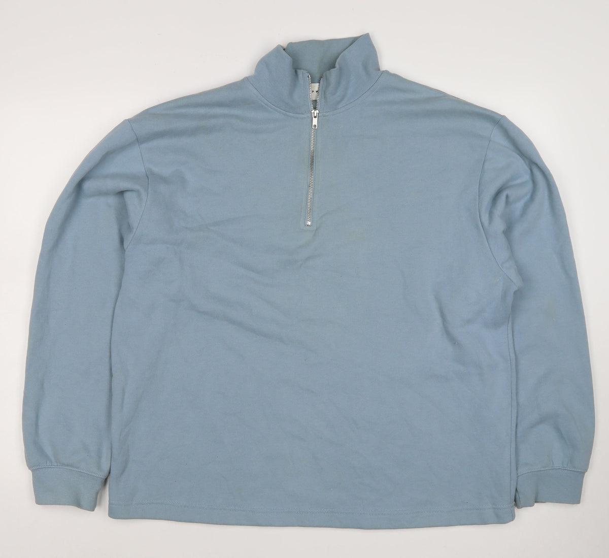 Topman Men’s Blue L Quarter Zip High Neck Sweatshirt