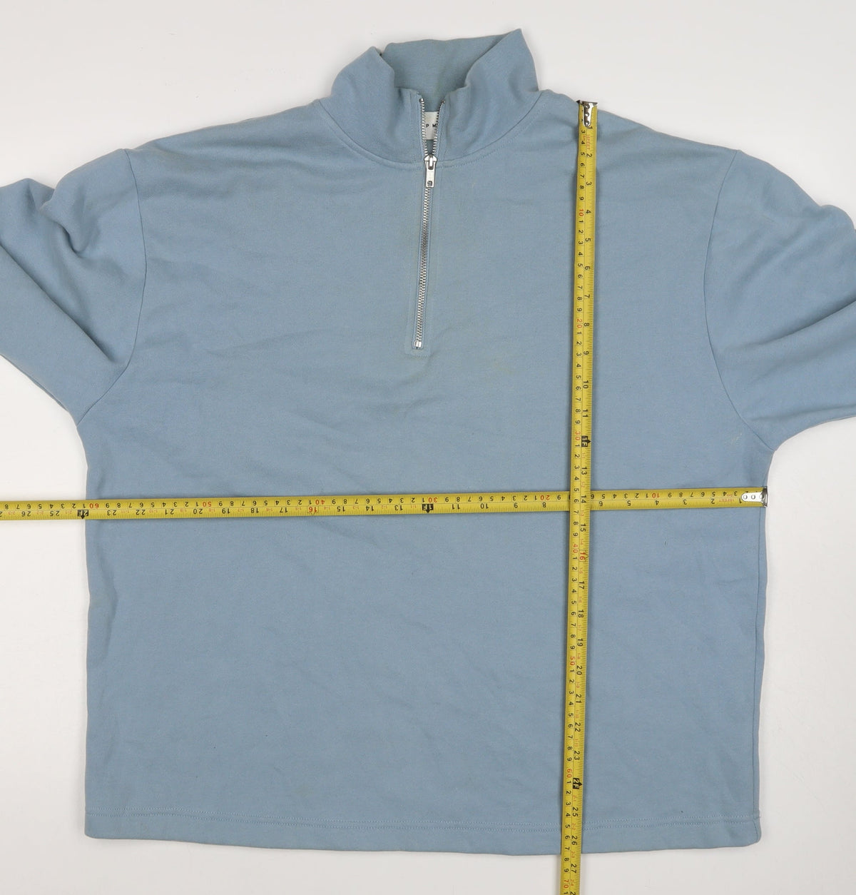 Topman Men’s Blue L Quarter Zip High Neck Sweatshirt