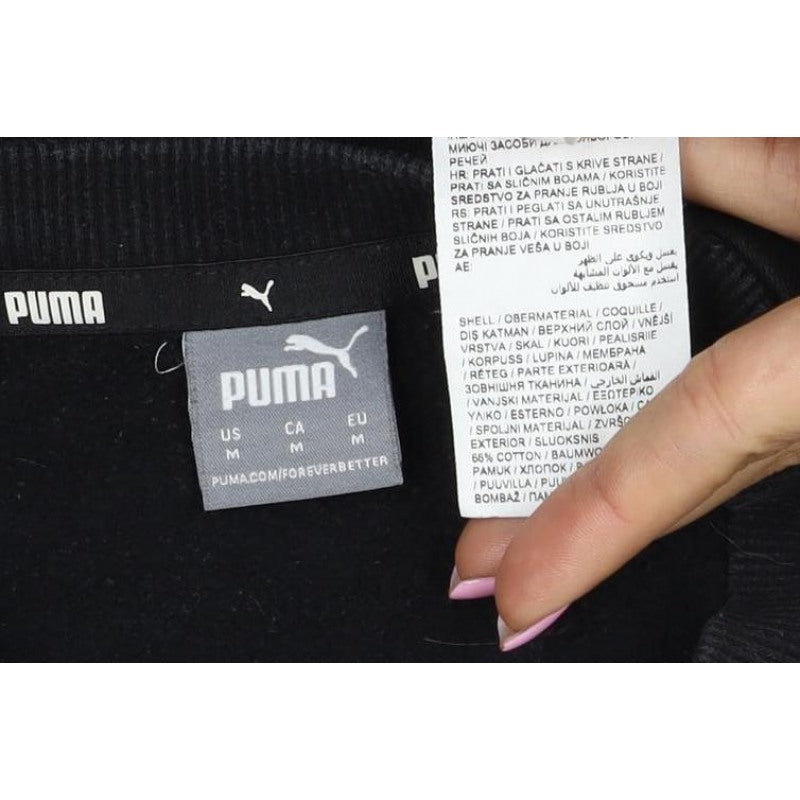 Puma Men’s Black M Logo Graphic Crew Neck Pullover Sweatshirt