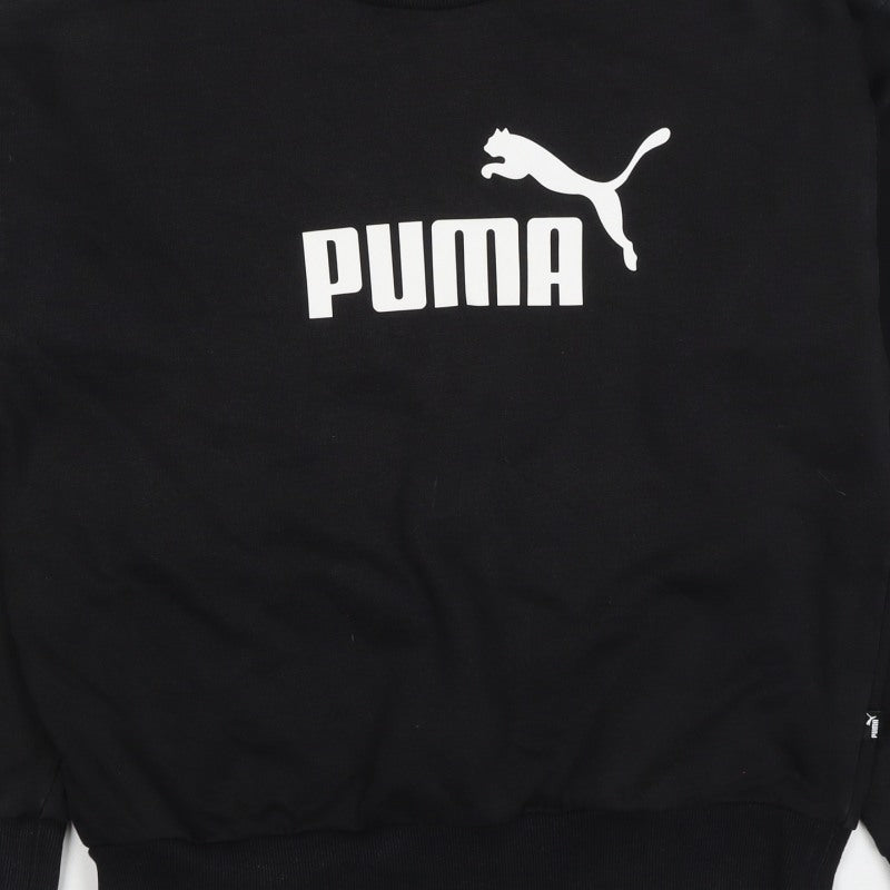 Puma Men’s Black M Logo Graphic Crew Neck Pullover Sweatshirt