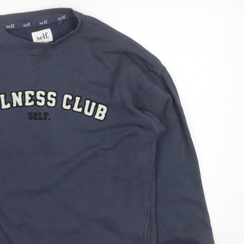 Self Women’s Blue UK 6 Wellness Club Crew Neck Pullover Sweatshirt
