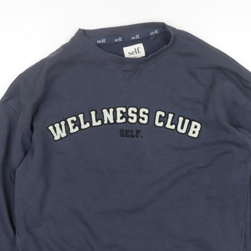 Self Women’s Blue UK 6 Wellness Club Crew Neck Pullover Sweatshirt