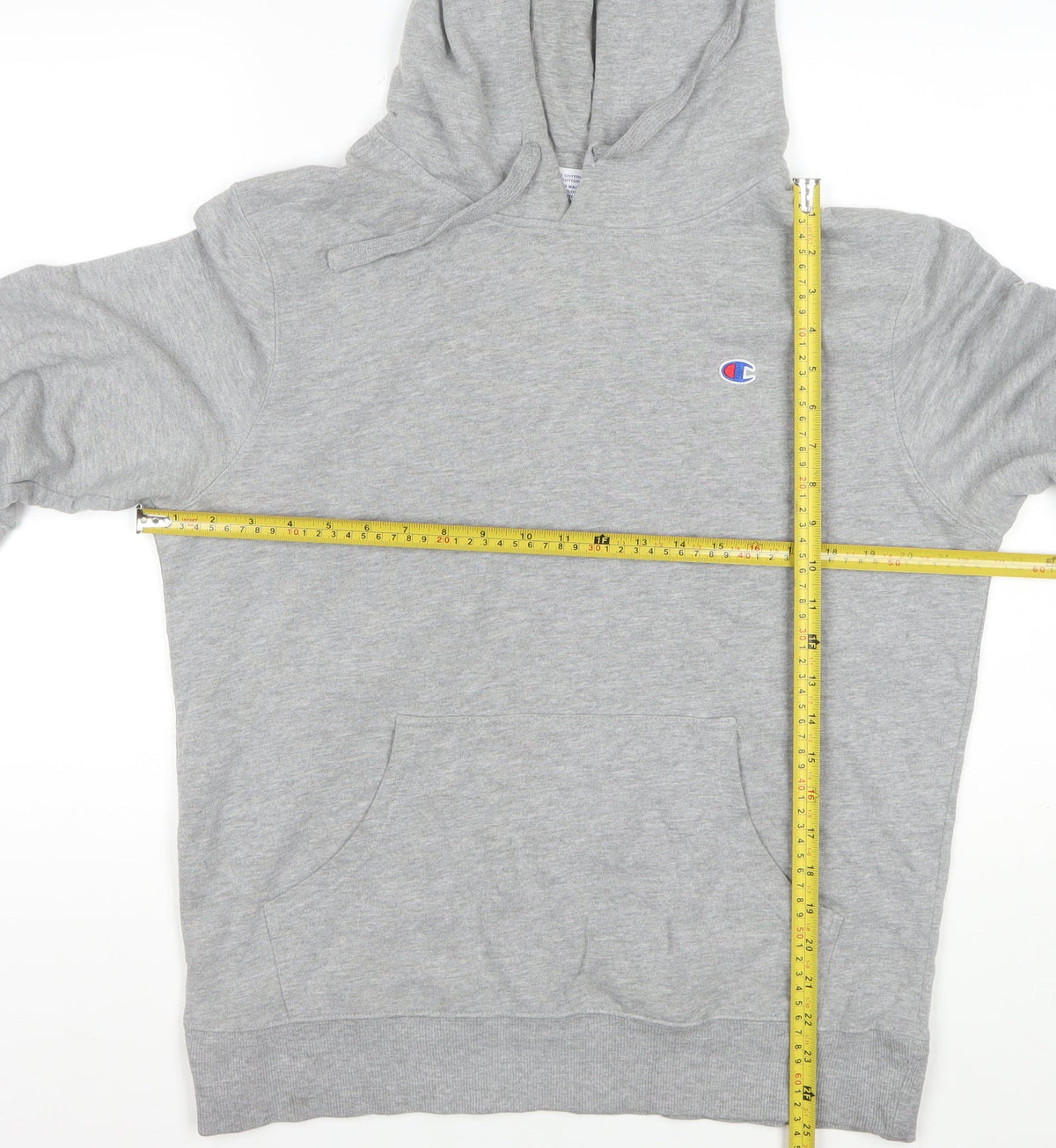 Champion Men's Grey M Pullover Hoodie Logo Kangaroo Pocket
