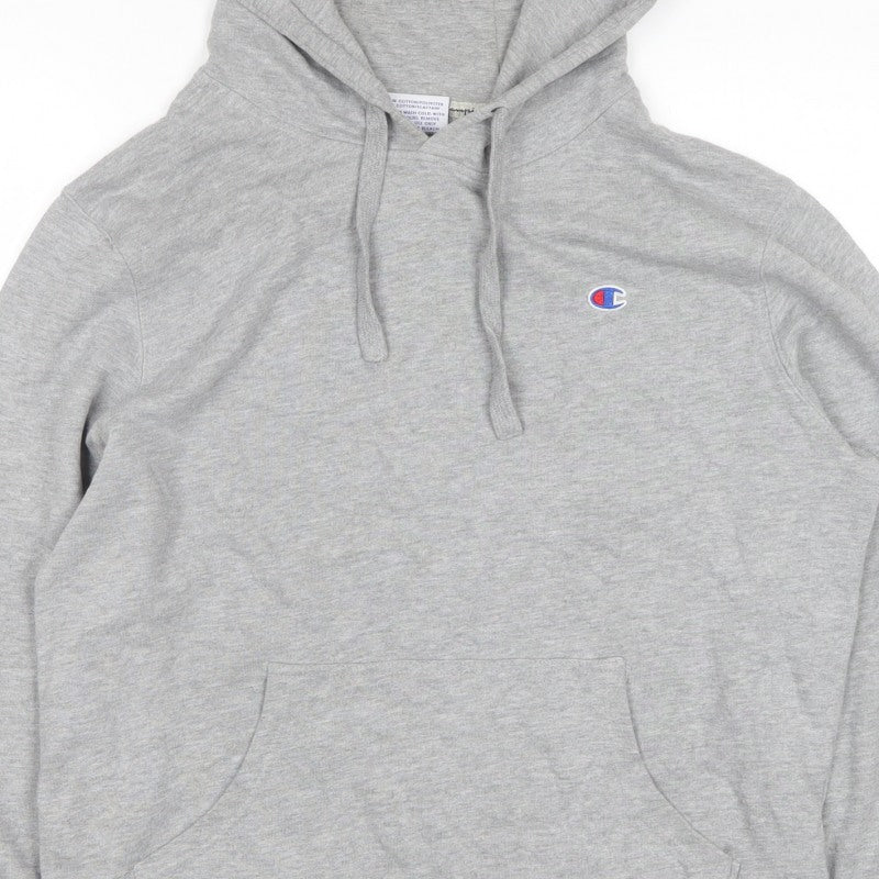 Champion Men's Grey M Pullover Hoodie Logo Kangaroo Pocket