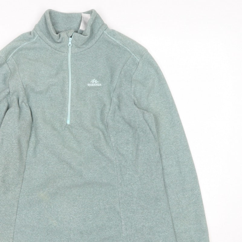 Quechua Women’s Green UK 16 1/2 Zip Fleece Pullover Sweatshirt