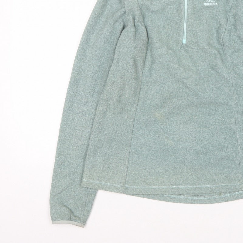 Quechua Women’s Green UK 16 1/2 Zip Fleece Pullover Sweatshirt