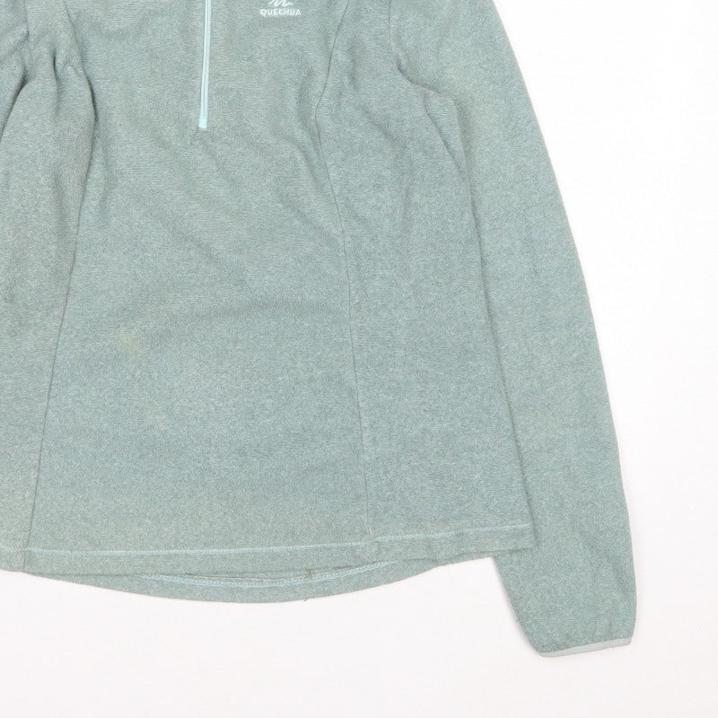 Quechua Women’s Green UK 16 1/2 Zip Fleece Pullover Sweatshirt