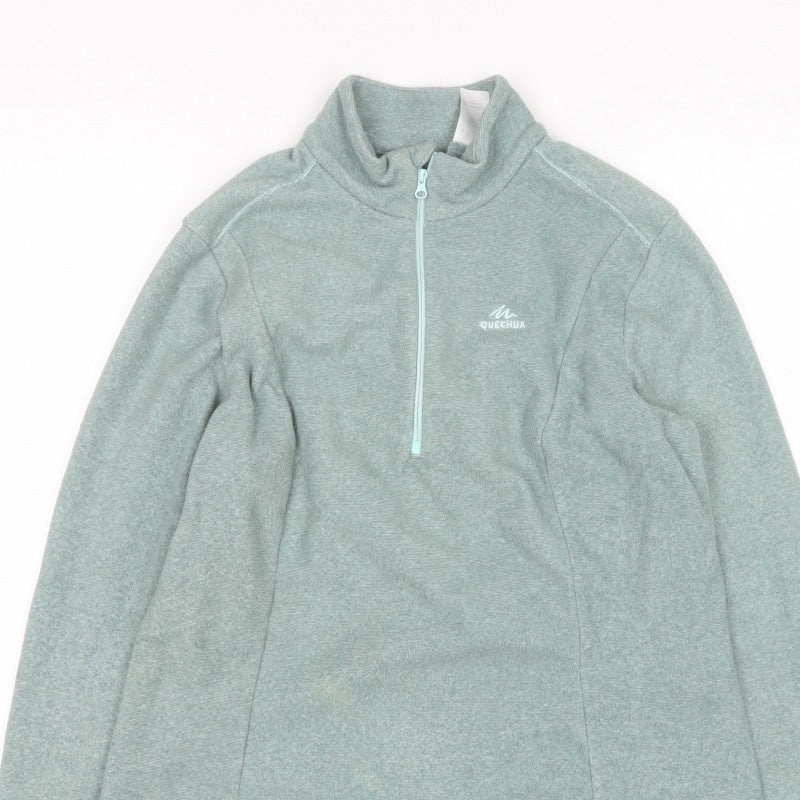Quechua Women’s Green UK 16 1/2 Zip Fleece Pullover Sweatshirt