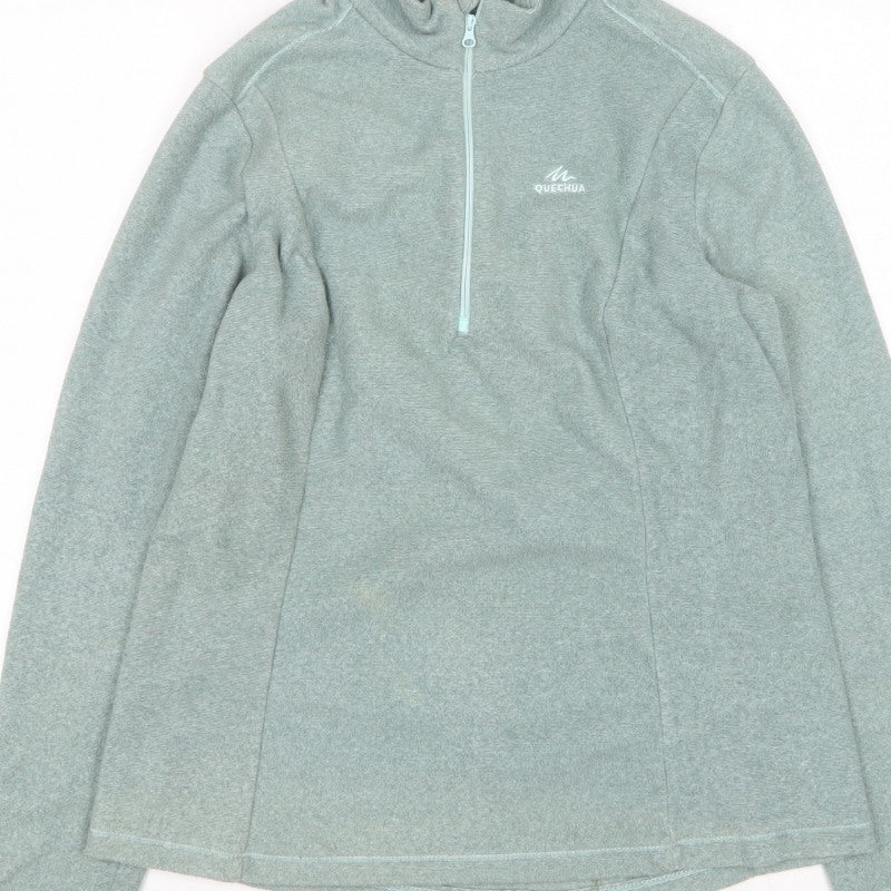 Quechua Women’s Green UK 16 1/2 Zip Fleece Pullover Sweatshirt