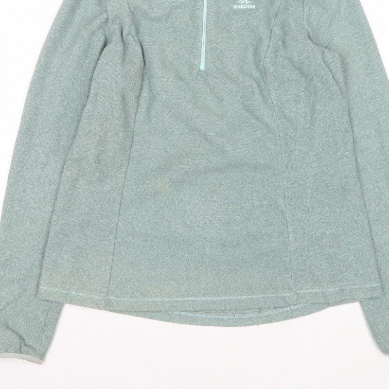 Quechua Women’s Green UK 16 1/2 Zip Fleece Pullover Sweatshirt