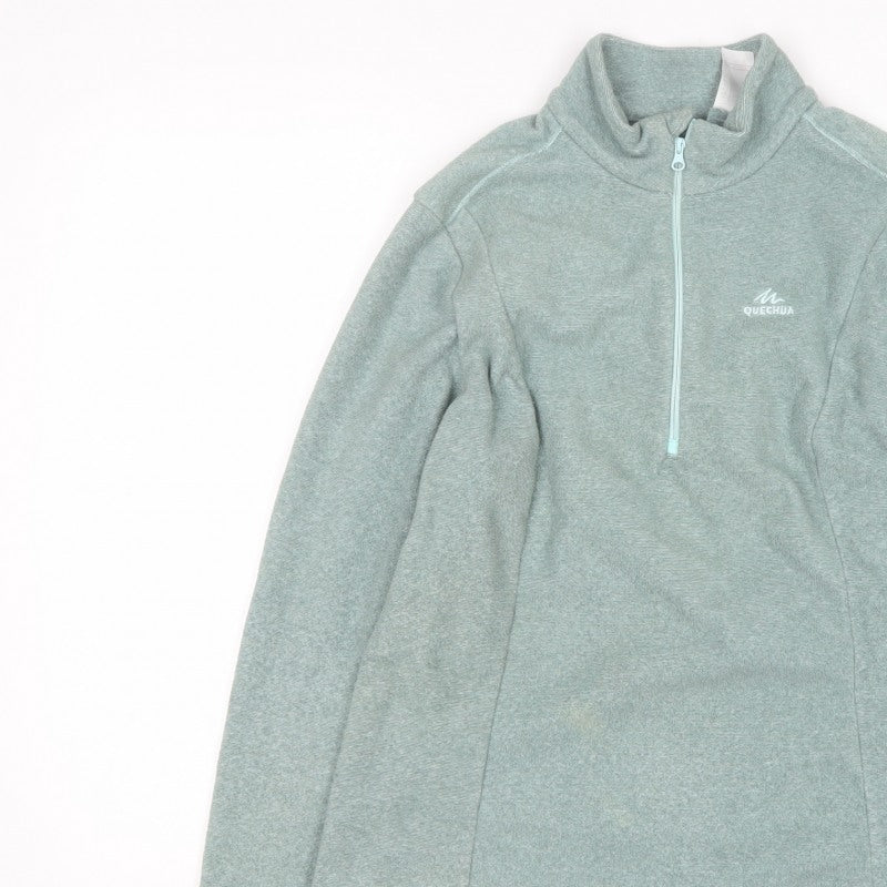 Quechua Women’s Green UK 16 1/2 Zip Fleece Pullover Sweatshirt