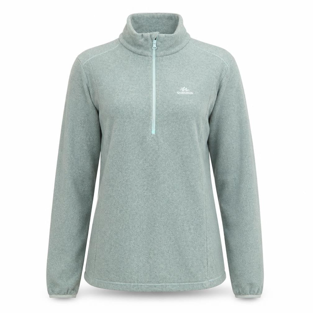 Quechua Women’s Green UK 16 1/2 Zip Fleece Pullover Sweatshirt