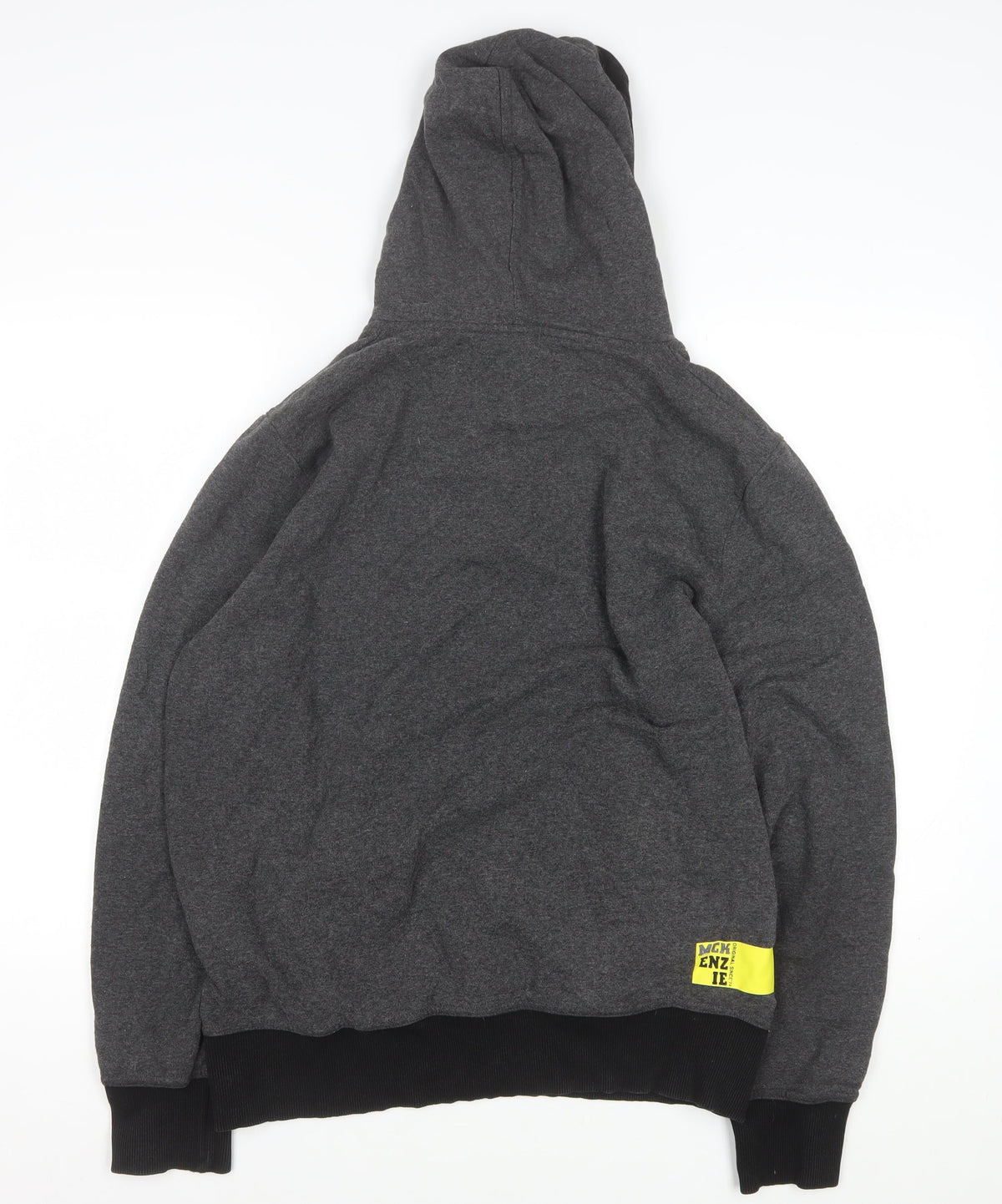 McKenzie Men’s Grey L Pullover Hoodie Button Pocket Logo