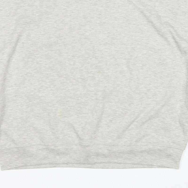 Zara Women Grey M Oversized Faux Fur Sleeve Crew Neck Sweatshirt