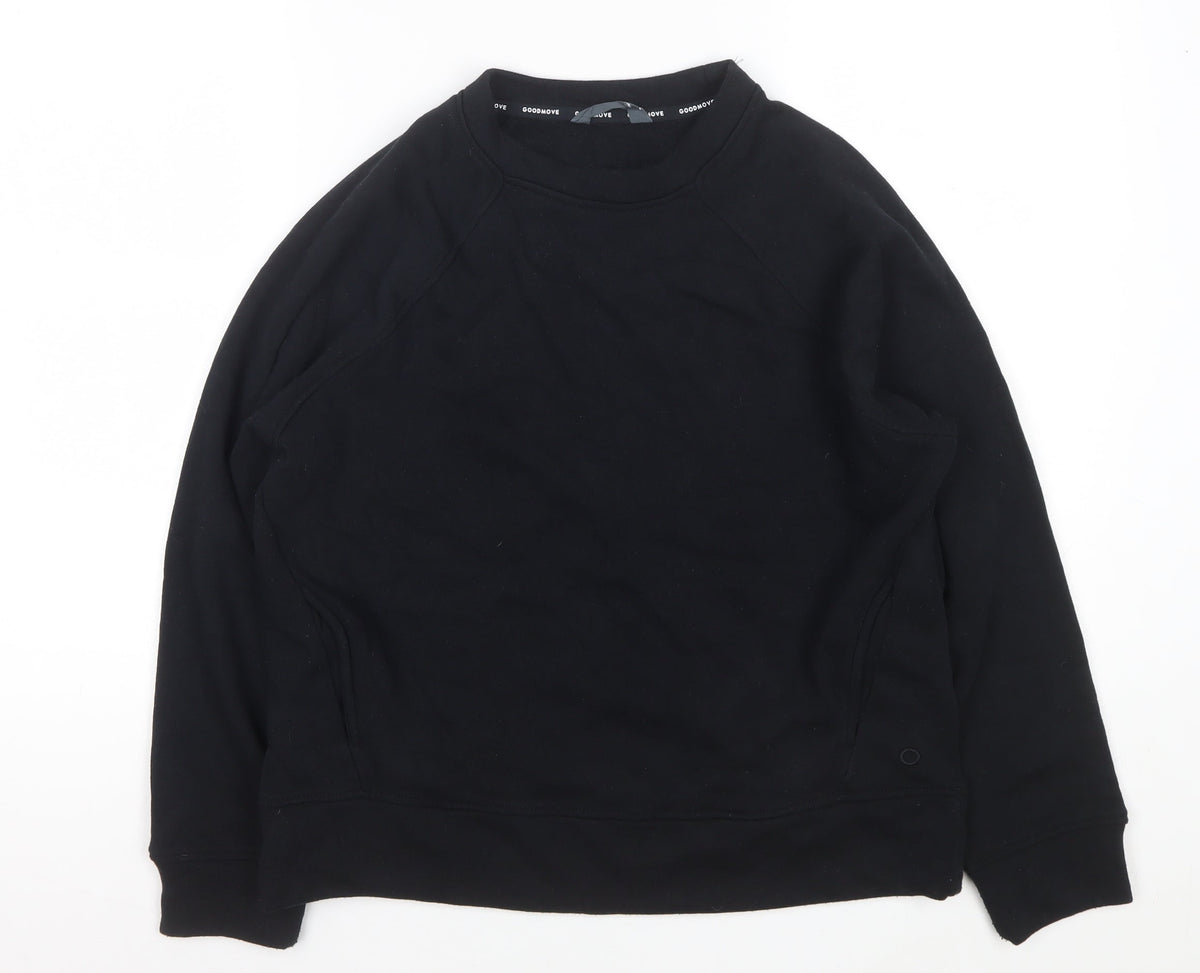 M&S Goodmove Women’s Black Size 10 Raglan Pocket Sweatshirt