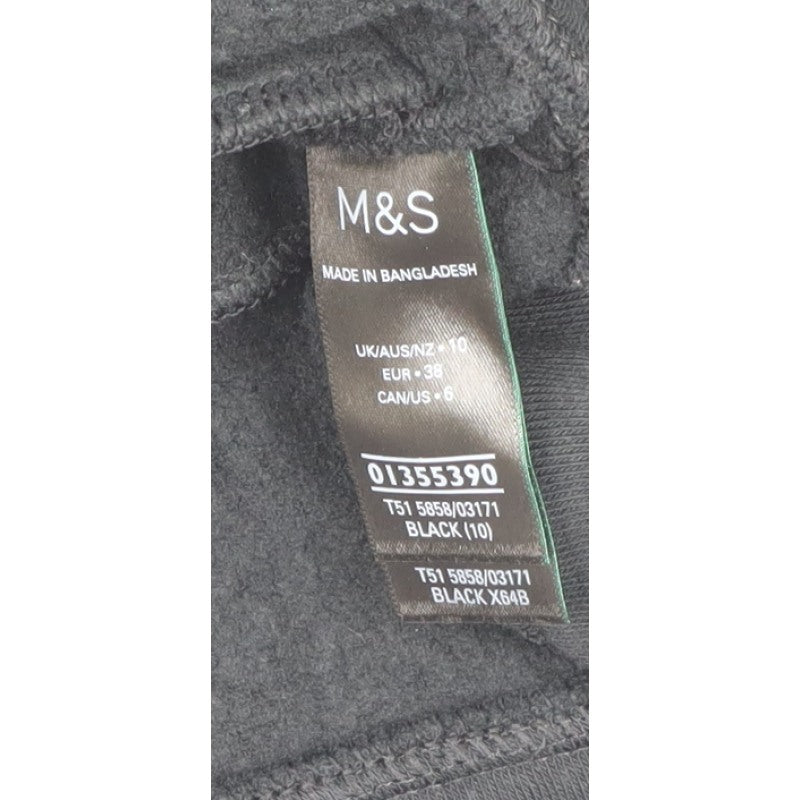 M&S Goodmove Women’s Black Size 10 Raglan Pocket Sweatshirt