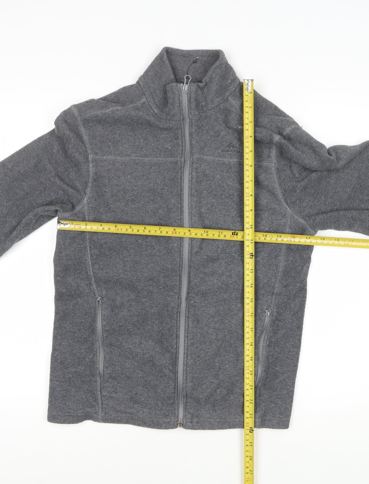 Quechua Men’s Grey M Full Zip Fleece Hiking Basic Jacket