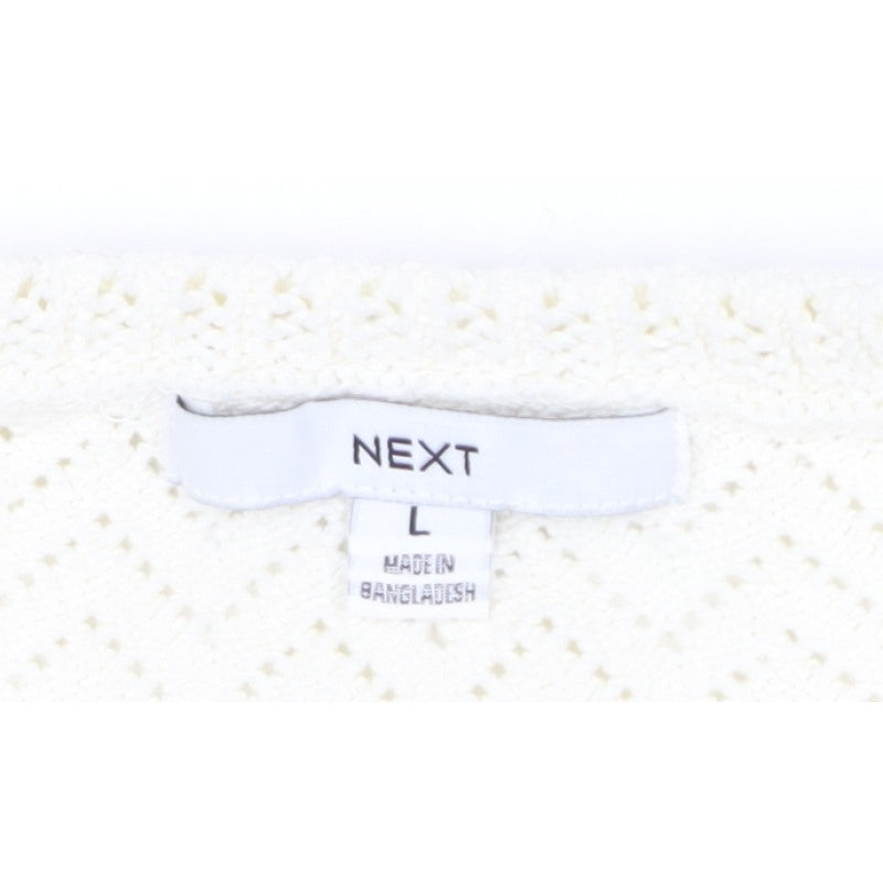 Next Women Ivory L Open Knit Pointelle Long Sleeve Pullover Jumper