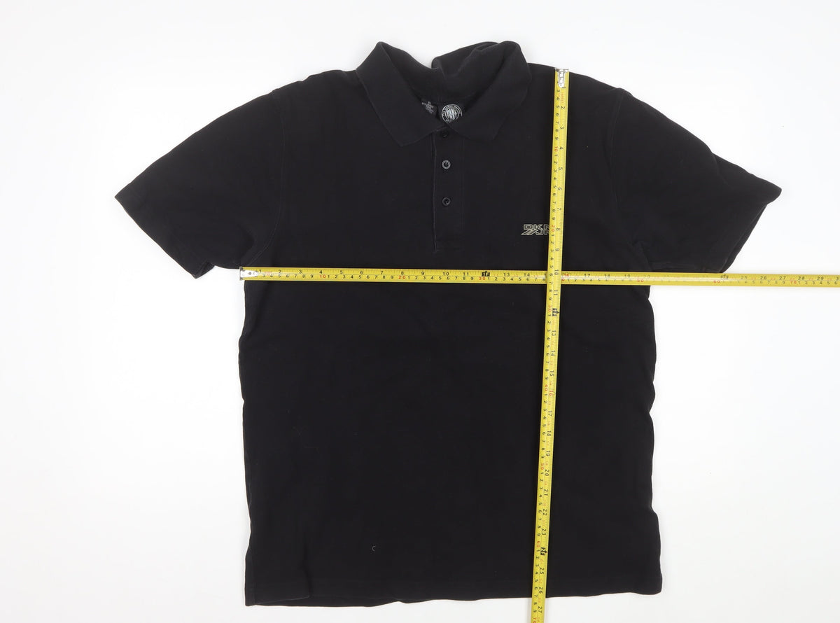 DKNY Jeans Men’s Black XL Logo Short Sleeve Polo Shirt