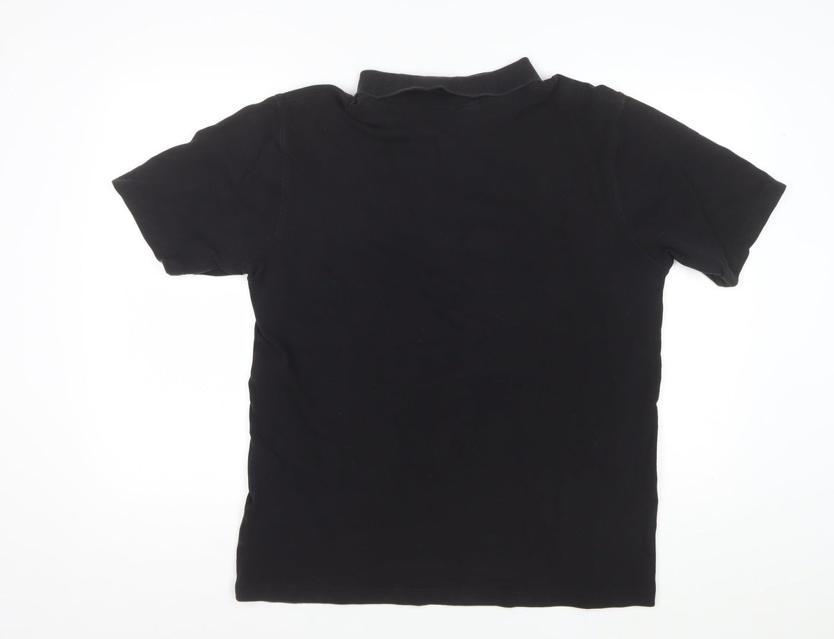 DKNY Jeans Men’s Black XL Logo Short Sleeve Polo Shirt